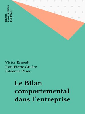 cover image of Le Bilan comportemental dans l'entreprise